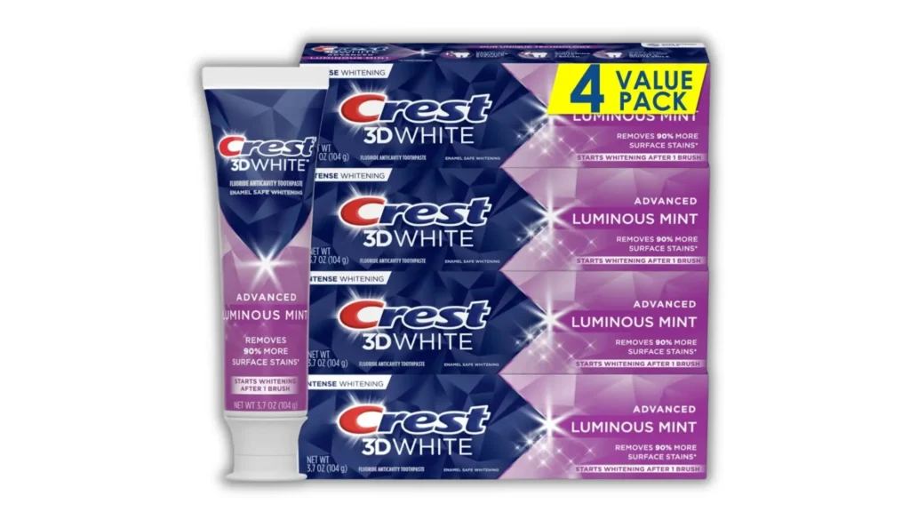 Crest 3D White Advanced Luminous Mint Teeth Whitening Toothpaste